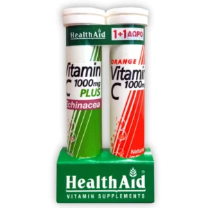 Health Aid Vitamin C 1000mg plus Echinacea & Vitamin C 1000mg με Γεύση Πορτοκάλι 2x20 αναβράζοντα δισκία