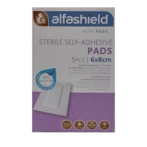Alfashield Αποστειρωμένο Αυτοκόλλητο Επίθεμα 6x8cm 5 τεμάχια