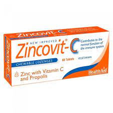Health Aid Zincovit - C, Zinc, Vitamin C & Propolis, 60 μασώμενες ταμπλέτες