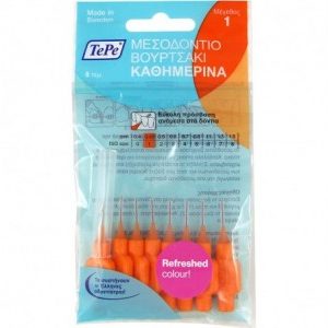 TePe Original Μεσοδόντια Βουρτσάκια 0.45mm Πορτοκαλί 8τμχ, No 1